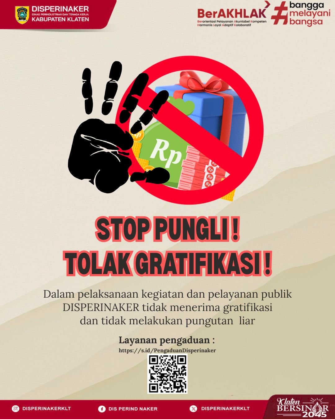 DISPERINAKER Tolak Korupsi
