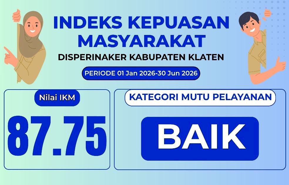 Disperinaker Klaten Raih Nilai IKM 87,75
