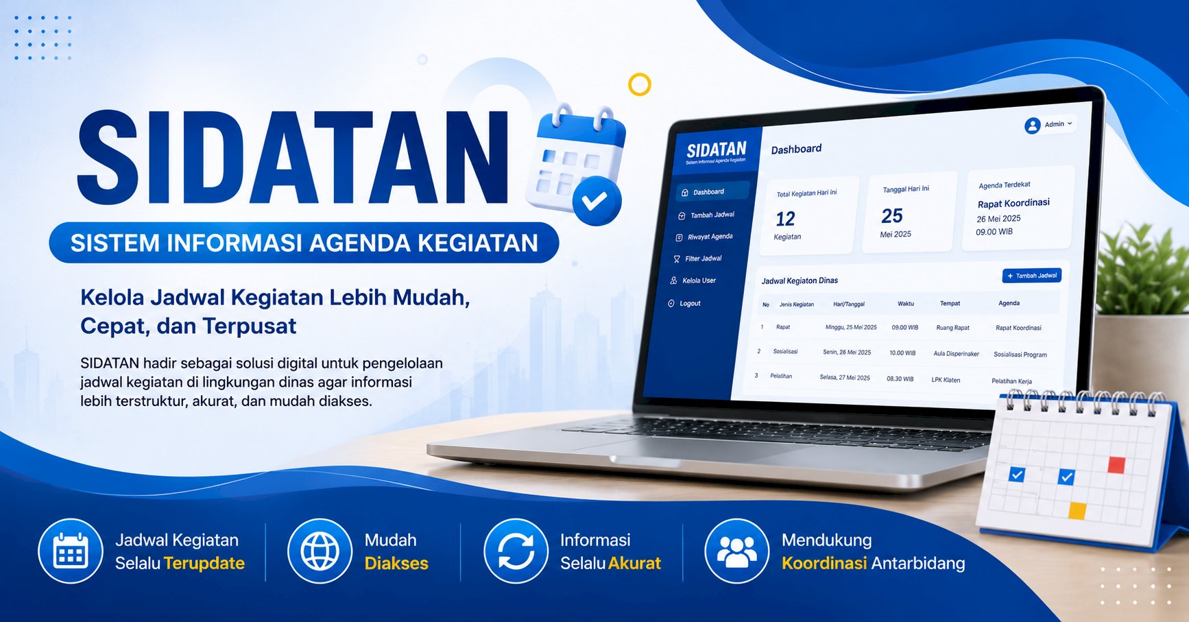 SIDATAN, Solusi Digital Pengelolaan Agenda Kegiatan Disperinaker Kabupaten Klaten